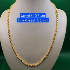 Gold Jewellery - 916 Gold Rope Pipe Chain - 40.99 G ($131.50/G)