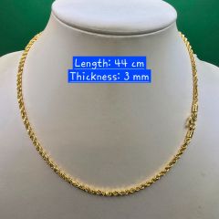 Gold Jewellery - 999 Gold Rope Chain- 23.48 G (SAO)($142/G)