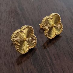 Gold Jewellery - 916 Gold Clover Earrings - 3.63 G ($132.50/G)