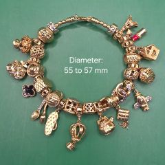 Gold Jewellery -  916 Gold Charms Bracelet - 59.87 G ($132.50/G)