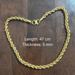 Gold Jewellery - Poh Heng 24K Gold Rope Chain - 118.18 G