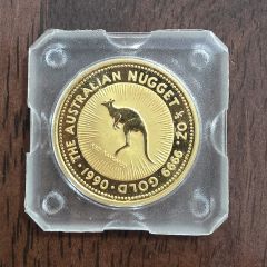 Coin - 1990 Australian Nugget 9999 Gold Coin - 1/2 OZ