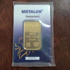 Bar - Metalor 999.9 Gold Bar - 1 OZ