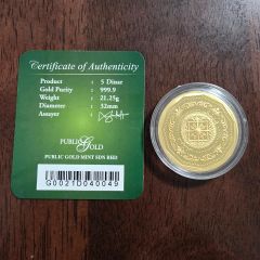 Coin - PublicGold 5 Dinar 999.9 - 21.25 G (1 Pc Only!)