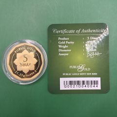 PublicGold 5 Dinar 999.9 Gold Coin - 21.25 G (1 Pc Only!)