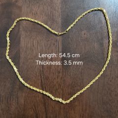 Gold Jewellery -  916 Gold Rope Chain - 38.33 G