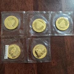 Coin - 2011 Chinese Panda AU 999 Gold Coins - 1 OZ (5 Pcs Only, Left 1 Pc!)