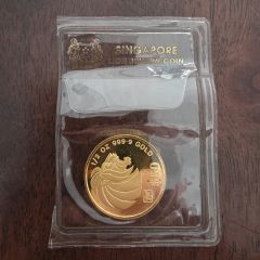 1992 Singapore Lion Gold Bullion Coin – 1/2 oz 999.9 Fine Gold (1 Pc Only!)