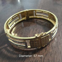 Gold Jewellery - Modern Gold-Tone Geometric Bangle (57 mm, 30.18 g)