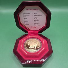 2009 Singapore $100 Lunar Ox Gold Proof Coin (999.9 Fine Gold, 1 OZ)(Limited, 1 Pc Only!)