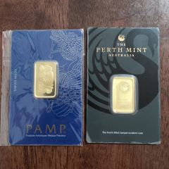 Pamp Suisse & Perth Mint 999.9 Gold Bars - 10 G (Left 1 Pc Only!)
