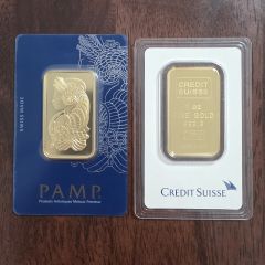 Credit Suisse & Pamp Suisse 999.9 Gold Bars - 1 OZ (2 Pcs Only!)