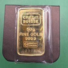 Credit Suisse 50g Gold Bar (999.9 Fine Gold)(No Cert)(1 Pc Only!)