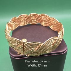 Elegant Braided-Style 916 Gold Bracelet - 48.98 G (Intricate Wave-Texture Design) (With SAO Hallmark)