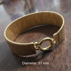 916 Gold Wide Mesh Bracelet (52g, 57mm) – Luxury Statement Gold Bangle