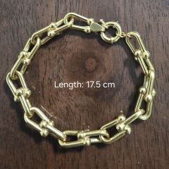 916 Gold Bracelet (22K) – Modern Link with Bead Accents - 12.06 G