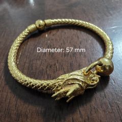 916 Gold Dragon Bangle (Diameter: 57mm, Weight: 33.49 G, SAO Hallmark)