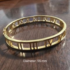 916 Gold Roman Numeral Bangle 26.47 G with SAO Hallmark – Timeless Luxury & Elegance