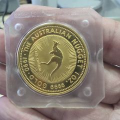 1990 Australian Gold Nugget 1oz Coin – 999.9 Fine Gold (Red Kangaroo)
