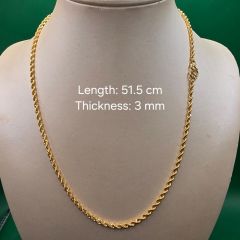 SK 24K / 999 Gold Rope Chain – 25.75 G