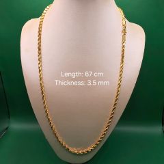 22K / 916 Gold Rope Chain – 76.02 G