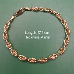 22K / 916 Twisted Rope Gold Bracelet – 11.53 G