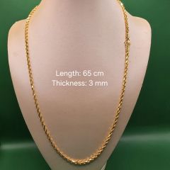 22K / 916 Twisted Rope Gold Chain – 44.57 G