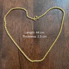 24K Gold Rope Chain with SAO Hallmark 20.46 G