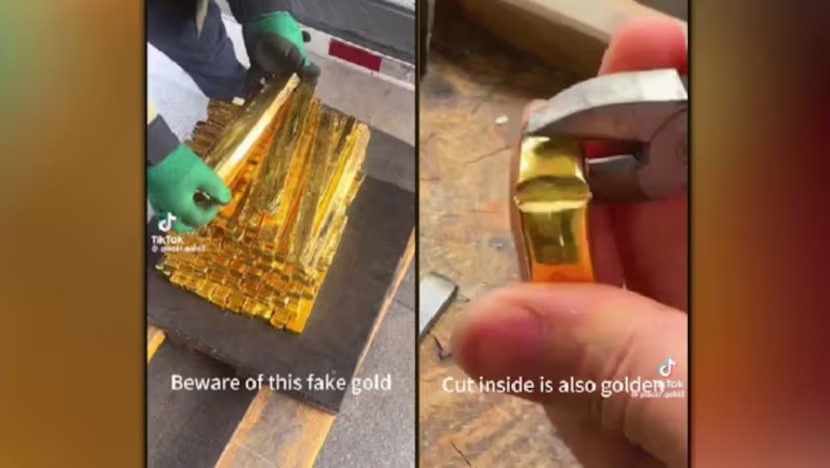 A TikTok video warns of counterfeit gold that is indistinguishable to the naked eye.